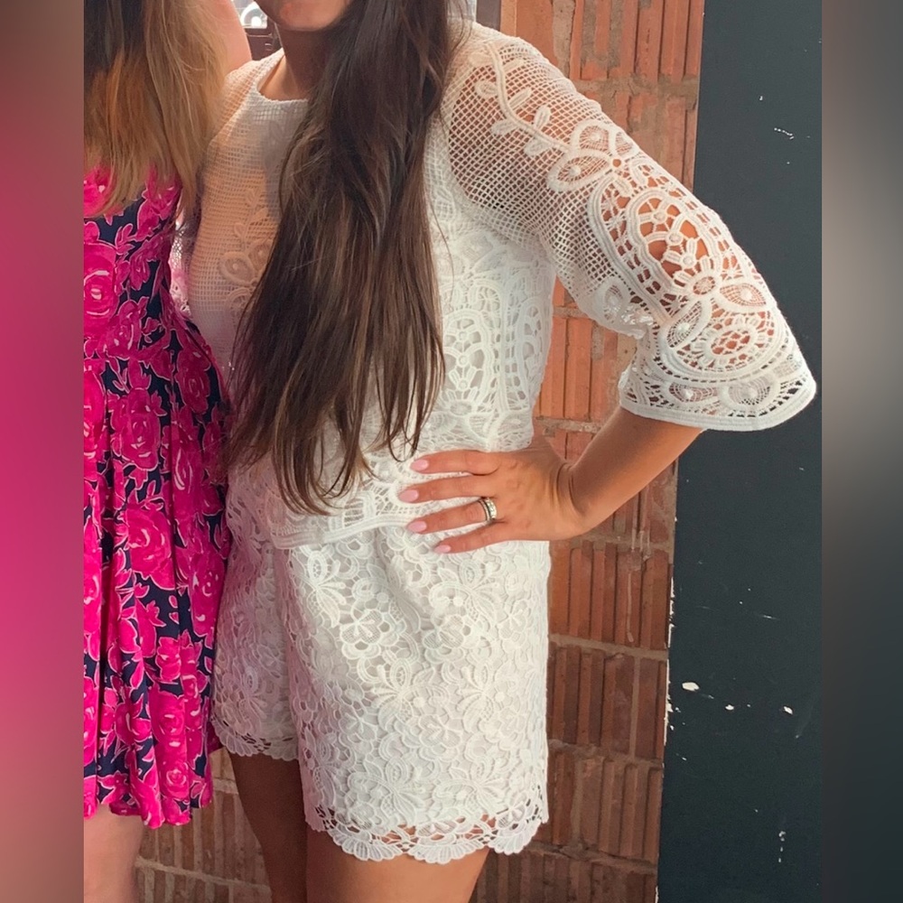 Muse white lace romper